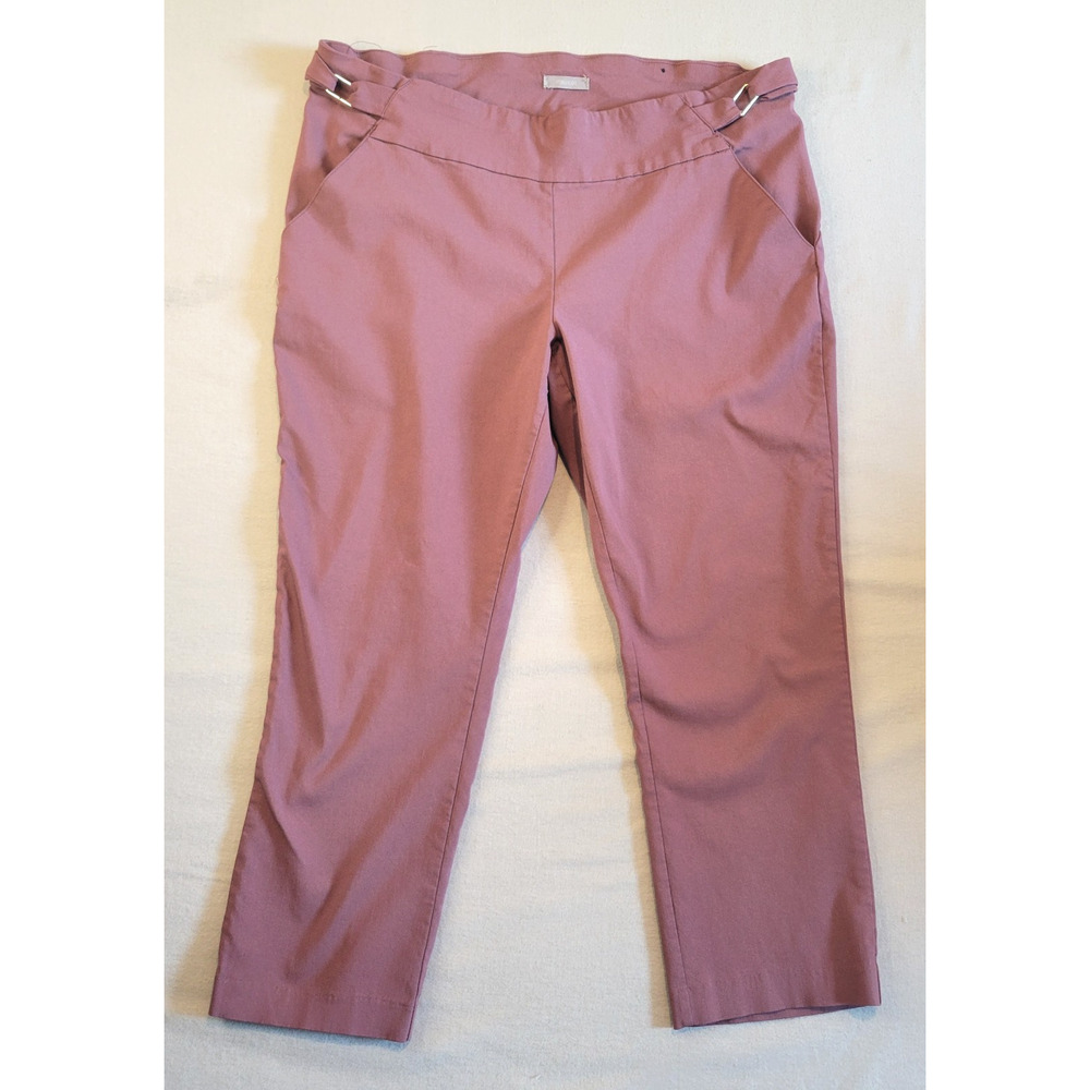 Maurices Mauve Pull‑On Cropped Pants Stretch Waist Career Casual Women’s 16W
